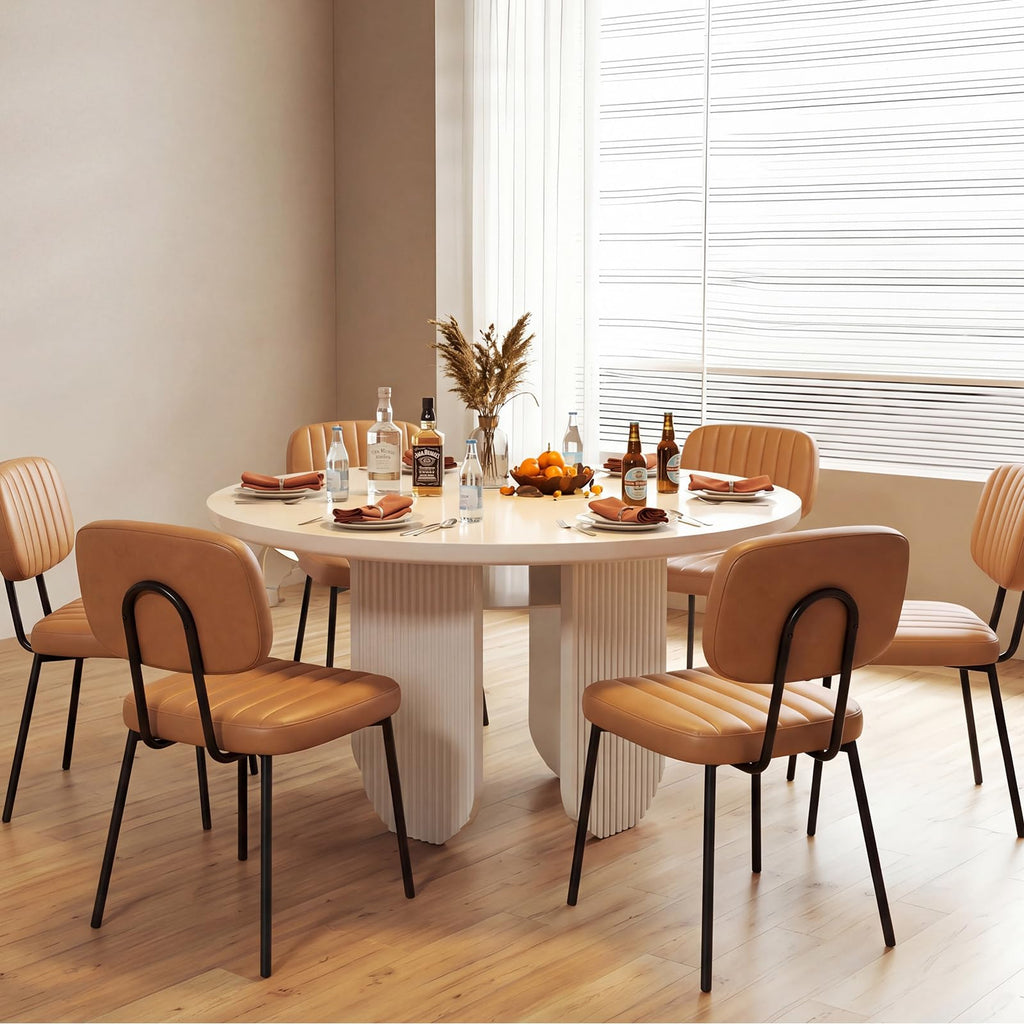 OLIXIS Dining Chairs Set of 6, Upholstered Kitchen Chairs, Black