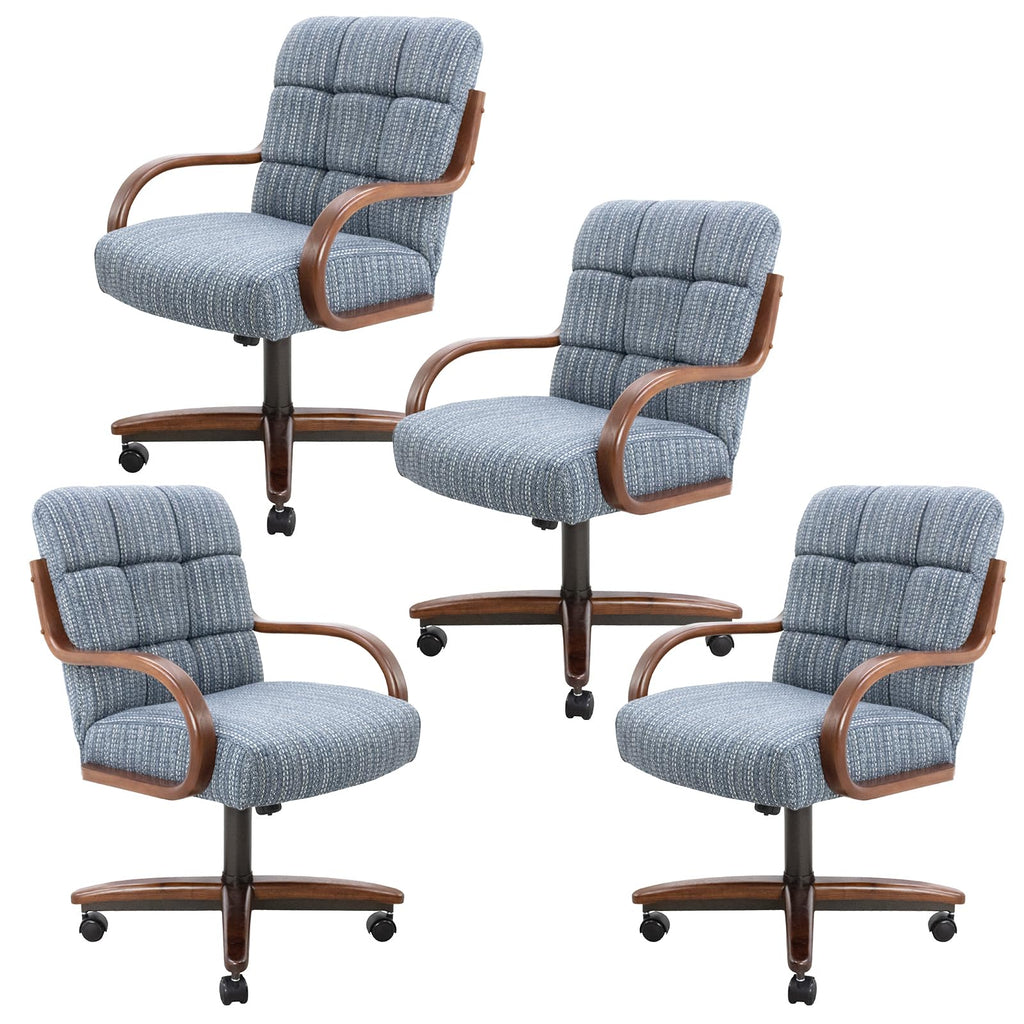 Chromcraft Ryland Swivel-Tilt Caster Dining Chair - Chestnut -Earth - 4pc