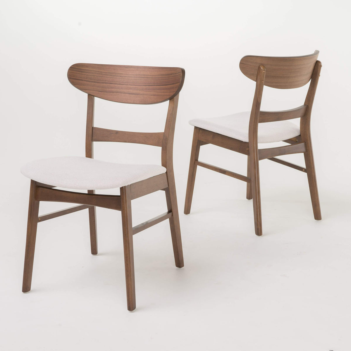 Christopher Knight Home Idalia Dining Chairs, 2-Pcs Set, Light Beige / Oak Finish