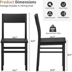 MECHYIN Black Dining Chairs Set of 4, Upgrade Farmhouse Kitchen Room Chair