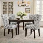 HomePop Parsons Classic Upholstered Accent Dining Chair, Set of 2, Suri Blue