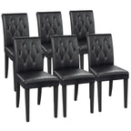 Welzona Upholstered Dining Chairs Set of 4, Button Tufted Parsons Dining Chair with Solid Wood Legs, Modern Fabric Side Chair for Dining Room/Kitchen/Restaurant/Hotel- Black