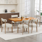 ZJhome Dining Chairs Set of 4,Mid Century Modern Dining Chair Set - Linen Upholstered Low Back Kitchen & Dining Room Chairs with Woven Design,Oatmeal Fabric