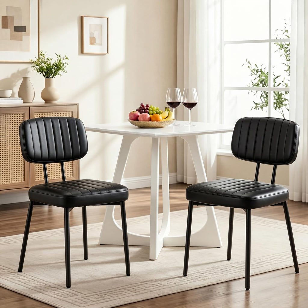 Dining Chairs Set of 2, PU Leather Upholstered Kitchen Chairs