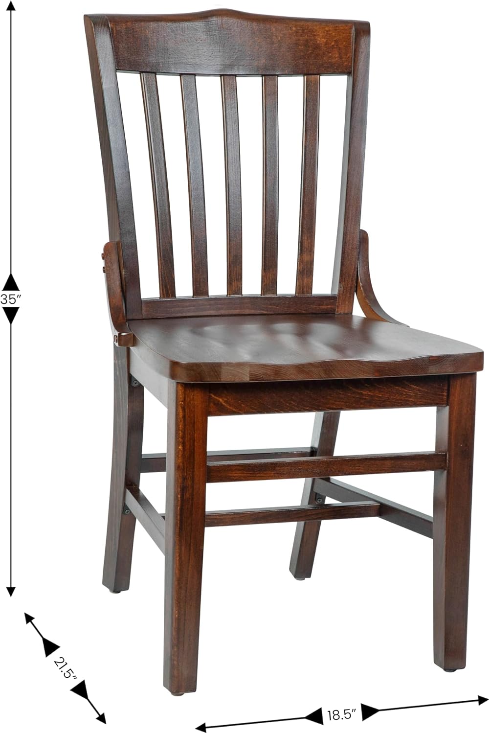Flash Furniture Hercules Wood School House Back Restaurant Chair, Walnut