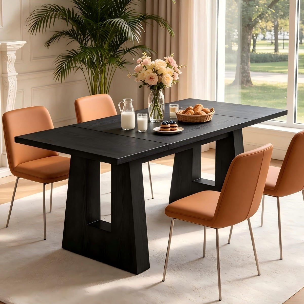 Garvee 63" Dining Table for 4-6 People, Modern Kitchen Table, Light Oak
