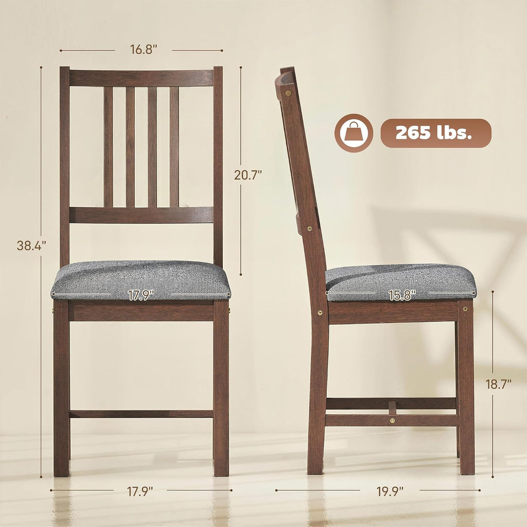 HOMCOM Wooden Dining Chairs Set of 2 with Slat Back, Farmhouse, Walnut