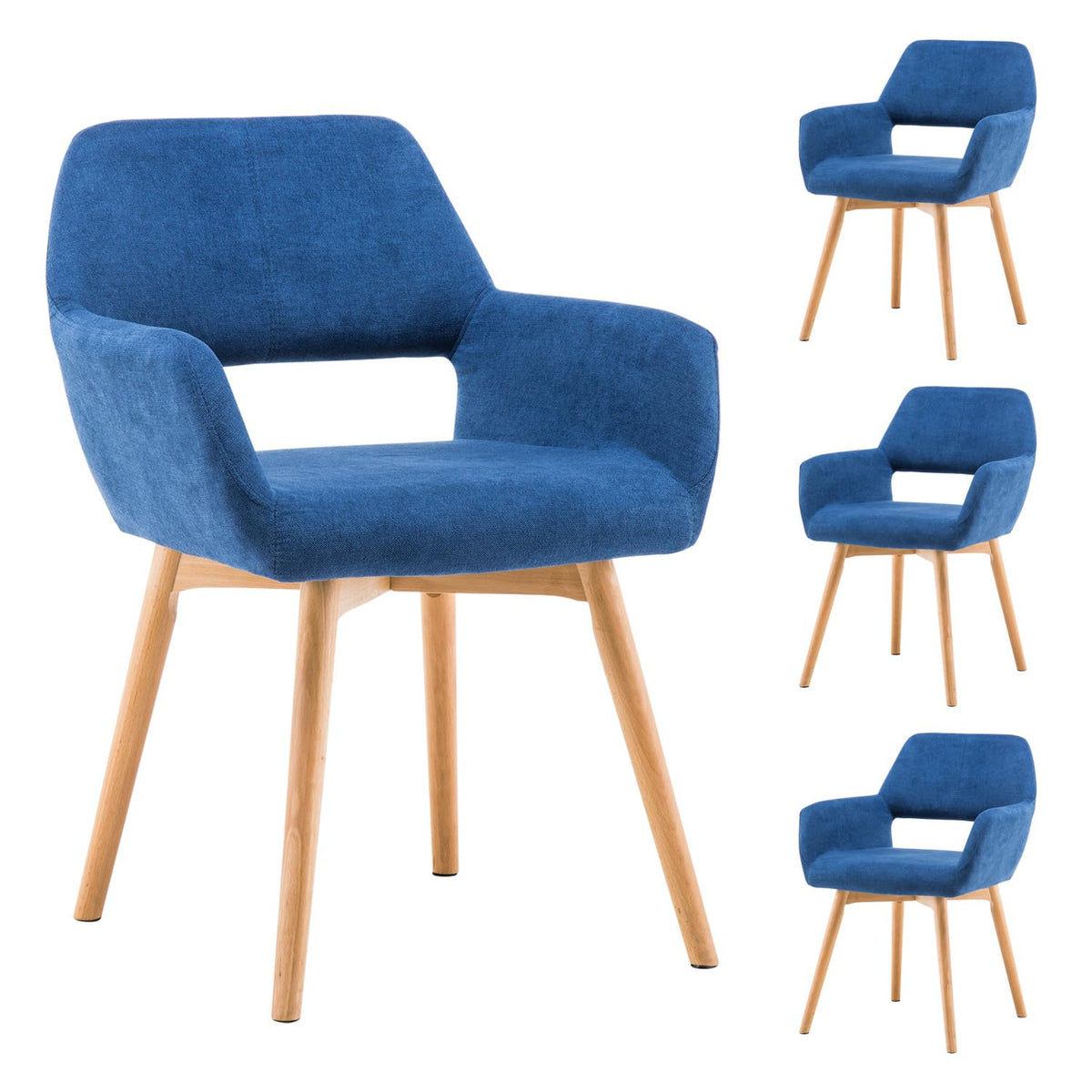 Mid Century Modern Dining Chairs Set of 2 & 4 & 6 Comfy Accent Chair Upholstered Kitchen Dining Living Room Chairs for Bedrooms Waiting Room Home Arm Desk Chair No Wheels (Wool White, 2)