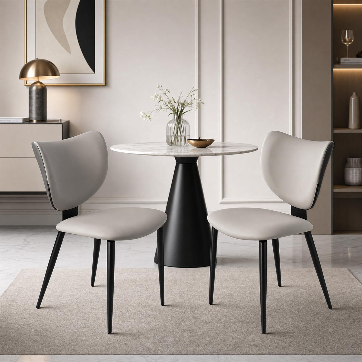 Dining Chairs Set of 4, Faux Leather Kitchen & Dining Chairs