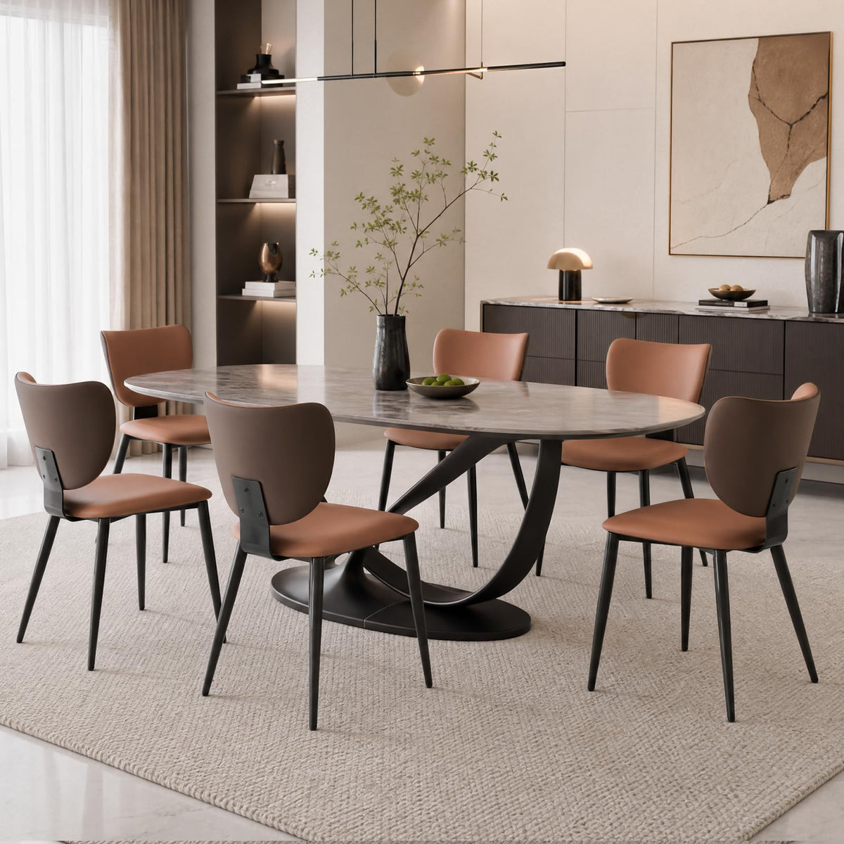 Dining Chairs Set of 4, Faux Leather Kitchen & Dining Chairs