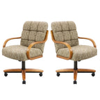 Chromcraft Ryland Swivel-Tilt Caster Dining Chair - Chestnut -Earth - 4pc