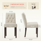Upholstered Dining Chairs Set of 4 - Modern Parsons Chairs