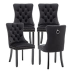 Velvet Dining Chairs, Tufted Kitchen & Dining Room Chairs, Beige, Set of 4