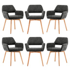 Mid Century Modern Dining Chairs Set of 2 & 4 & 6 Comfy Accent Chair Upholstered Kitchen Dining Living Room Chairs for Bedrooms Waiting Room Home Arm Desk Chair No Wheels (Wool White, 2)