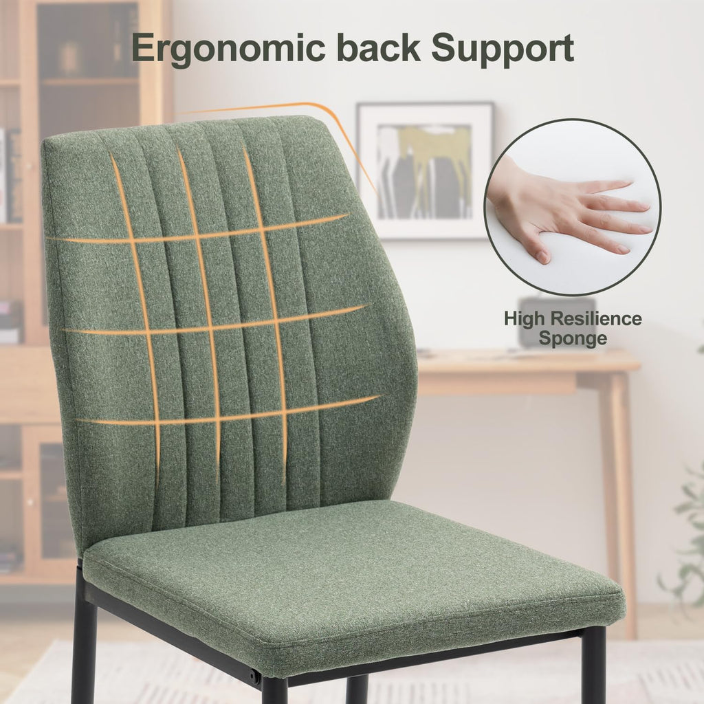 Dining Chairs Set of 4, Upholstered Modern Kitchen Chair, Green