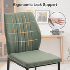 Dining Chairs Set of 4, Upholstered Modern Kitchen Chair, Green