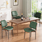 REONEY Dining Chairs Set of 2, Mid-Century Modern Kitchen Chairs, Black
