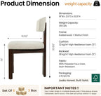COLAMY Upholstered Dining Chairs Set of 6, Solid Wood Wobble-Free Modern Kitchen Accent Seating for Long Family Dinners, Mid Century Beige Fabric & Walnut Finish,Camel