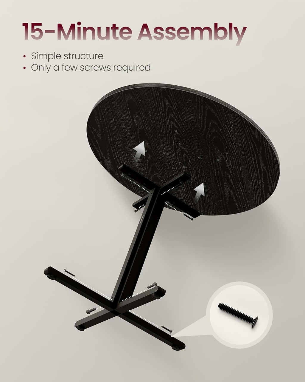VASAGLE 31.5-Inch Dining Table, Small Round Kitchen Table for 4 People