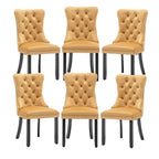 Hixkol Velvet Dining Chairs Set of 4,Upholstered Dining Chairs with Ring Pull Trim and Button Back,Modern Seating for Kitchen, Bedroom & Living Room(Grey)