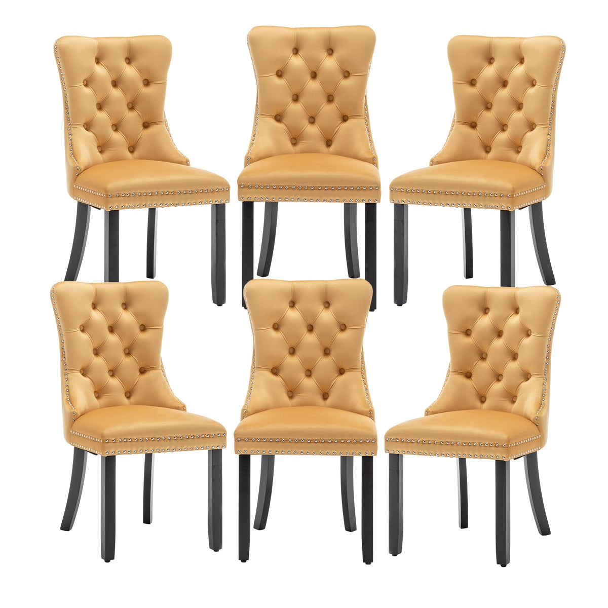 Hixkol Velvet Dining Chairs Set of 4,Upholstered Dining Chairs with Ring Pull Trim and Button Back,Modern Seating for Kitchen, Bedroom & Living Room(Grey)