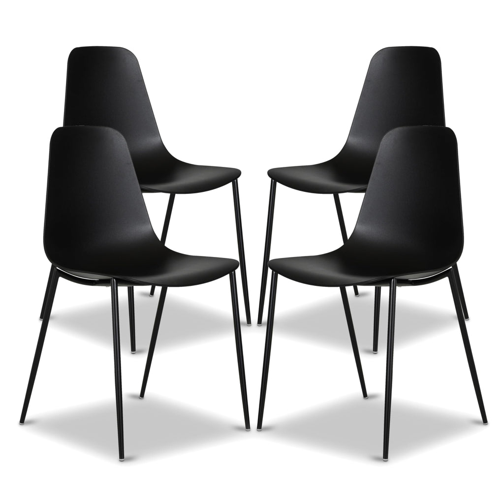 Poly & BARK Isla Modern Kitchen Chairs Set of 4 - Plastic Dining Chair with Metal Legs - Quick Assembly Simple Cafe Chairs Plastic for Indoor or Outdoor - Pistachio Green