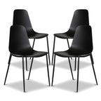 Poly & BARK Isla Modern Kitchen Chairs Set of 4 - Plastic Dining Chair with Metal Legs - Quick Assembly Simple Cafe Chairs Plastic for Indoor or Outdoor - Pistachio Green