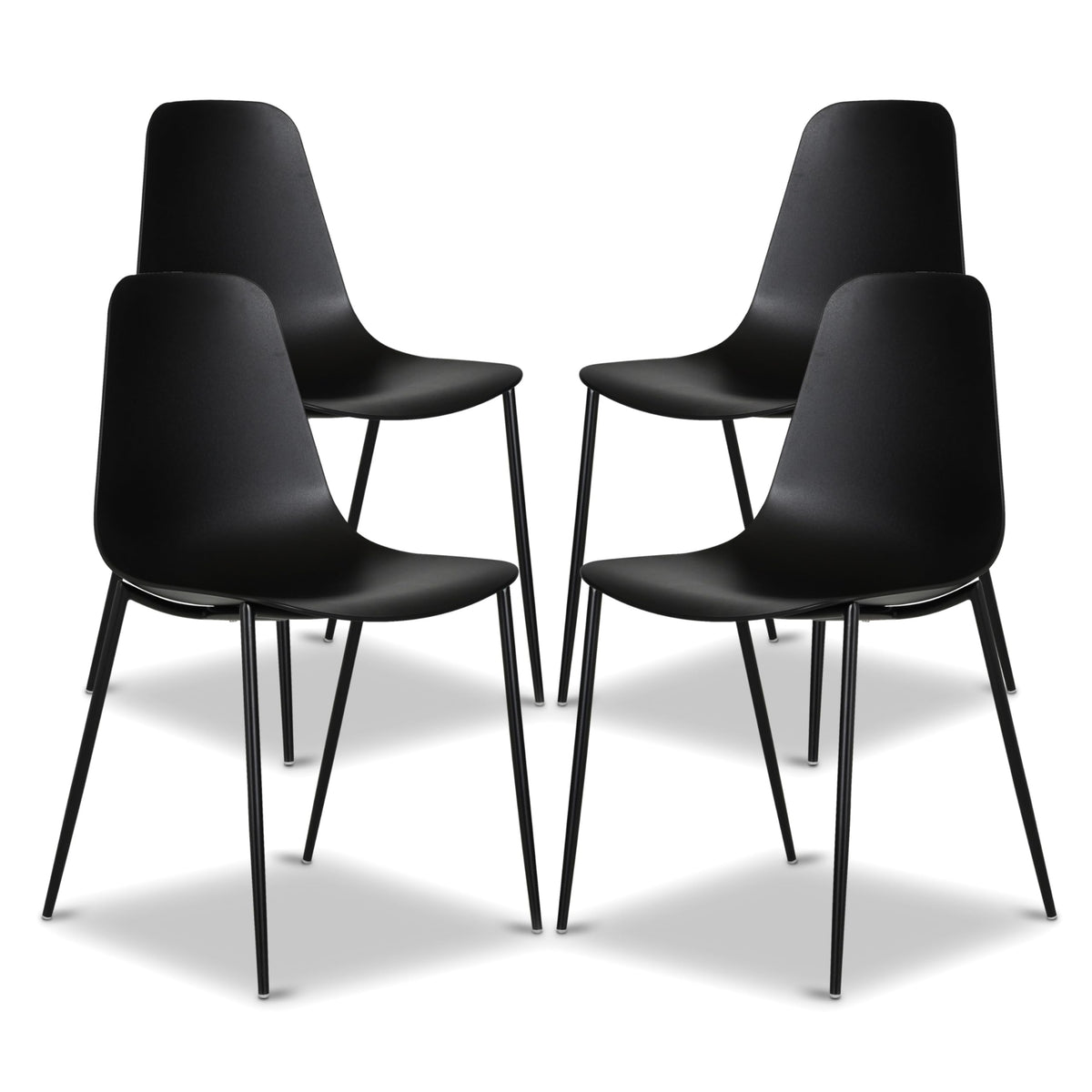 Poly & BARK Isla Modern Kitchen Chairs Set of 4 - Plastic Dining Chair with Metal Legs - Quick Assembly Simple Cafe Chairs Plastic for Indoor or Outdoor - Pistachio Green