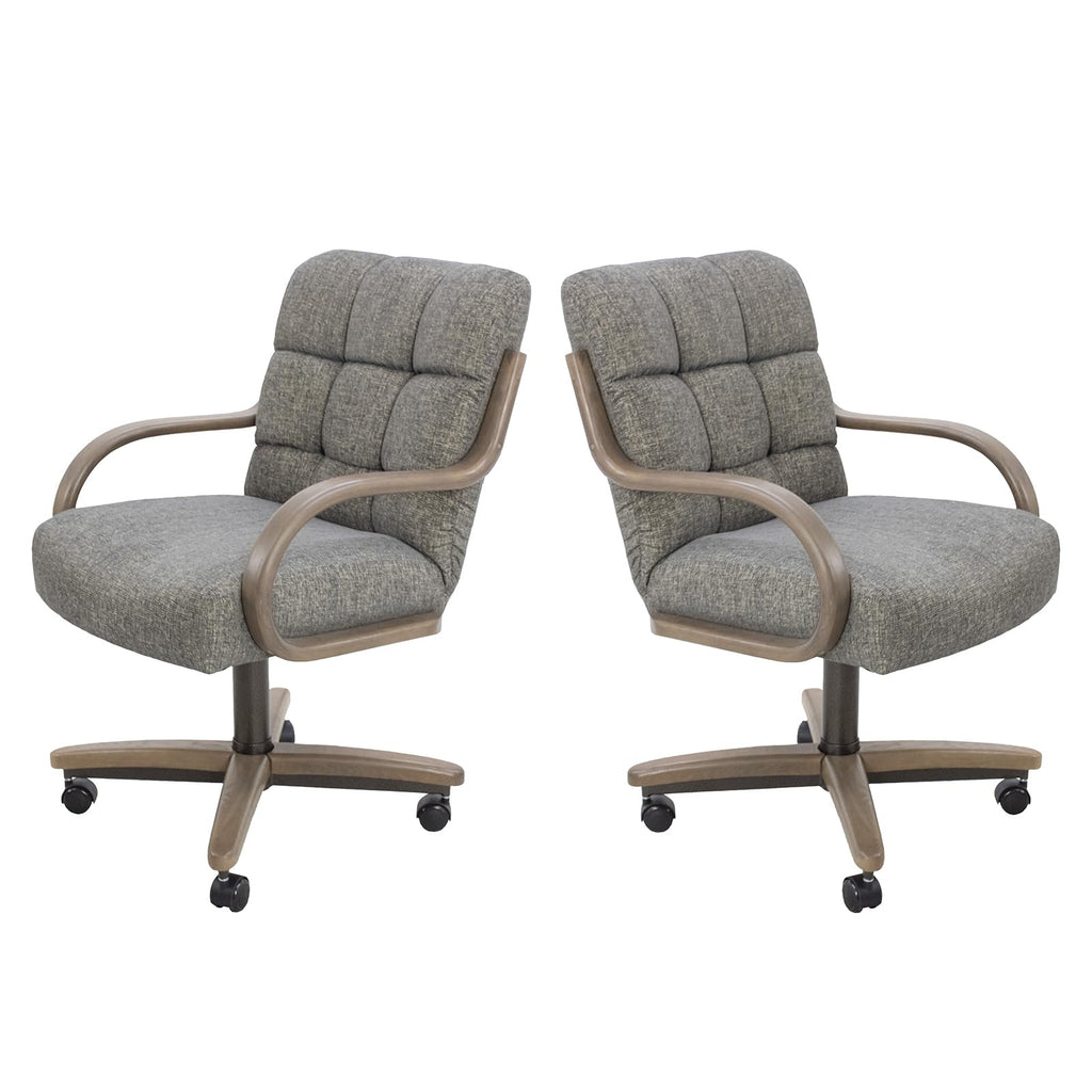 Chromcraft Ryland Swivel-Tilt Caster Dining Chair - Chestnut -Earth - 4pc