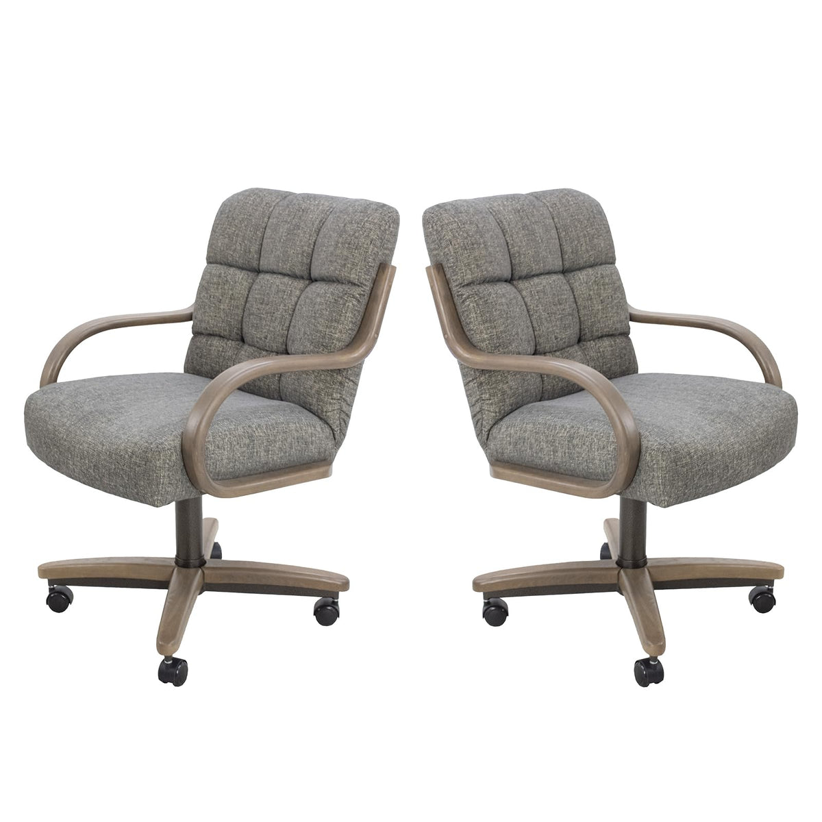 Chromcraft Ryland Swivel-Tilt Caster Dining Chair - Chestnut -Earth - 4pc