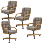 Chromcraft Ryland Swivel-Tilt Caster Dining Chair - Chestnut -Earth - 4pc