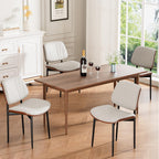 REONEY Dining Chairs Set of 2, Mid-Century Modern Kitchen Chairs, Black