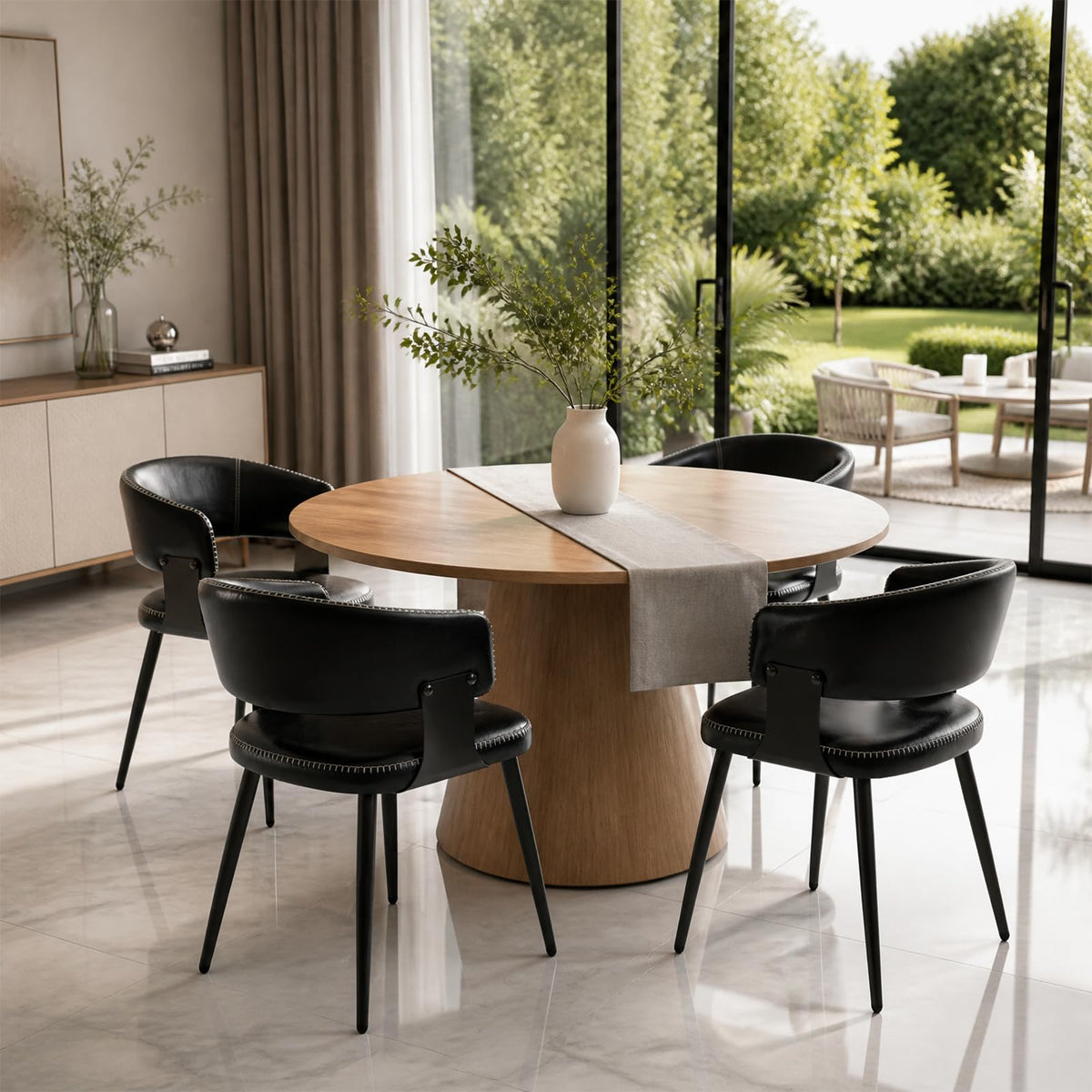 Dining Chairs Set of 4, Modern Faux Leather Kitchen Chairs