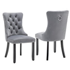 Velvet Dining Chairs, Tufted Kitchen & Dining Room Chairs, Beige, Set of 4