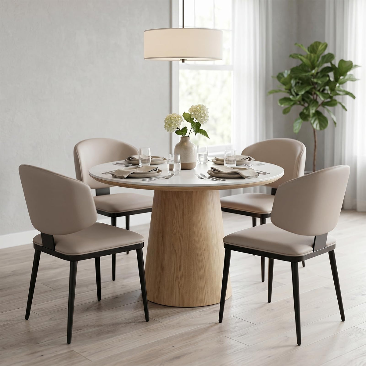 Dining Chairs Set of 4, Faux Leather Kitchen & Dining Chairs