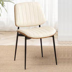 LUNLING Dining Chairs Set of 2 Mid Century Modern Retro Green Velvet Kitchen Chairs with Walnut Bentwood Upholstered Seat Metal Legs Adjustable Foot for Kitchen Dining Room Chairs(Green Fabric)