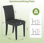 Welzona Upholstered Dining Chairs Set of 4, Button Tufted Parsons Dining Chair with Solid Wood Legs, Modern Fabric Side Chair for Dining Room/Kitchen/Restaurant/Hotel- Black