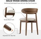 Wooden Dining Chairs set of 4, Farmhouse Dinner Chairs with Curved Back