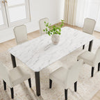 GarveeHome Industrial Dining Table for 6-8 People, 78.7" Long Kitchen Table with Sturdy Metal Frame & Seats 6 Rectangular Counter for Dinner, Kitchen (Only Table)