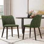 COLAMY Upholstered Dining Chairs Set of 4, Modern Kitchen & Dining Room Chairs with Curved Back, Fabric Padded Seat and Solid Wood Legs, Side Chairs for Restaurant, Cafe & Home, Beige