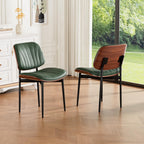 REONEY Dining Chairs Set of 2, Mid-Century Modern Kitchen Chairs, Black
