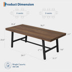 Garvee 79" Heavy Duty Kitchen Table, Rustic Dining Table, Brown