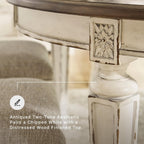 Signature Design by Ashley Extendable Round to Oval Dining Table, White