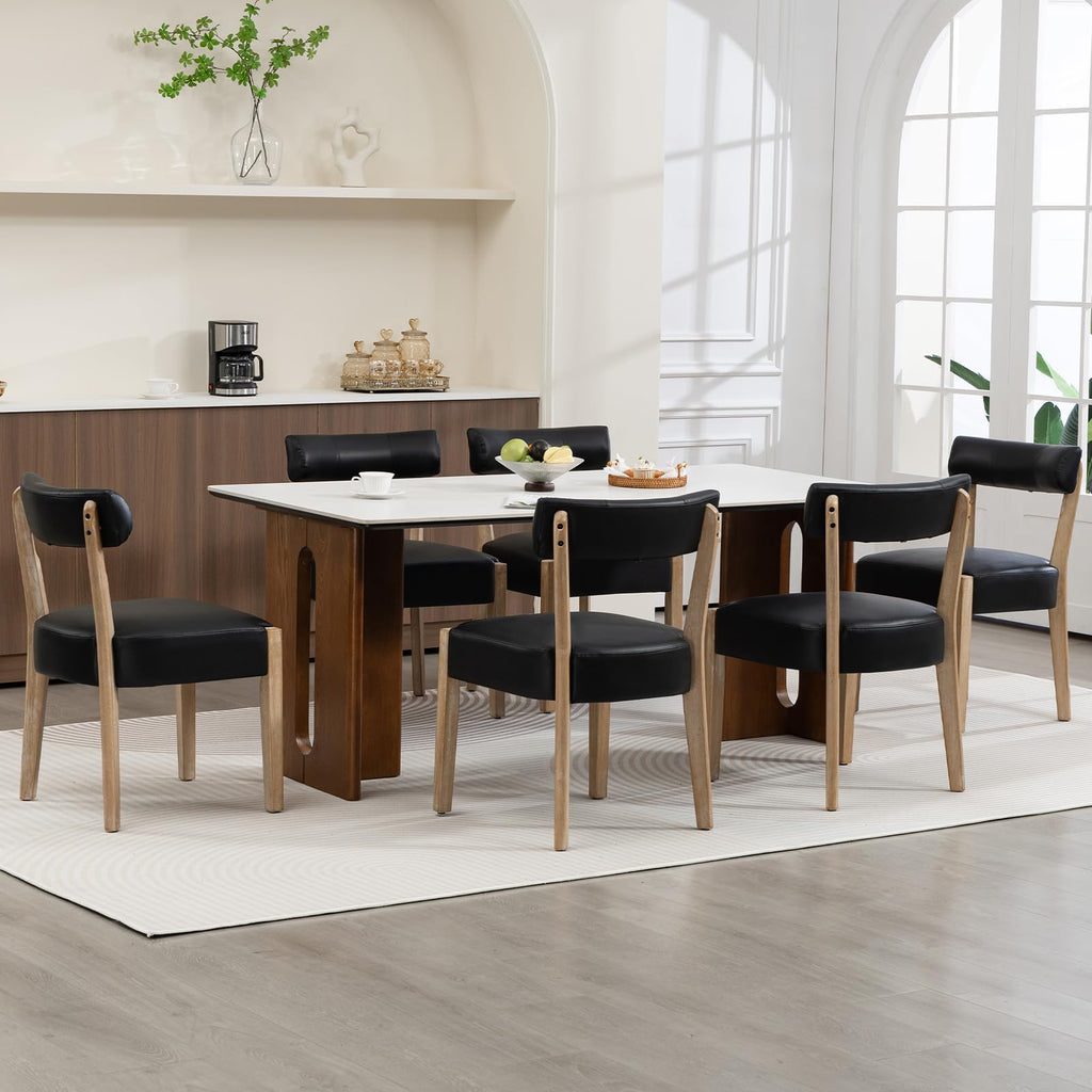 ZJhome Dining Chairs Set of 4,Mid Century Modern Dining Chair Set - Linen Upholstered Low Back Kitchen & Dining Room Chairs with Woven Design,Oatmeal Fabric