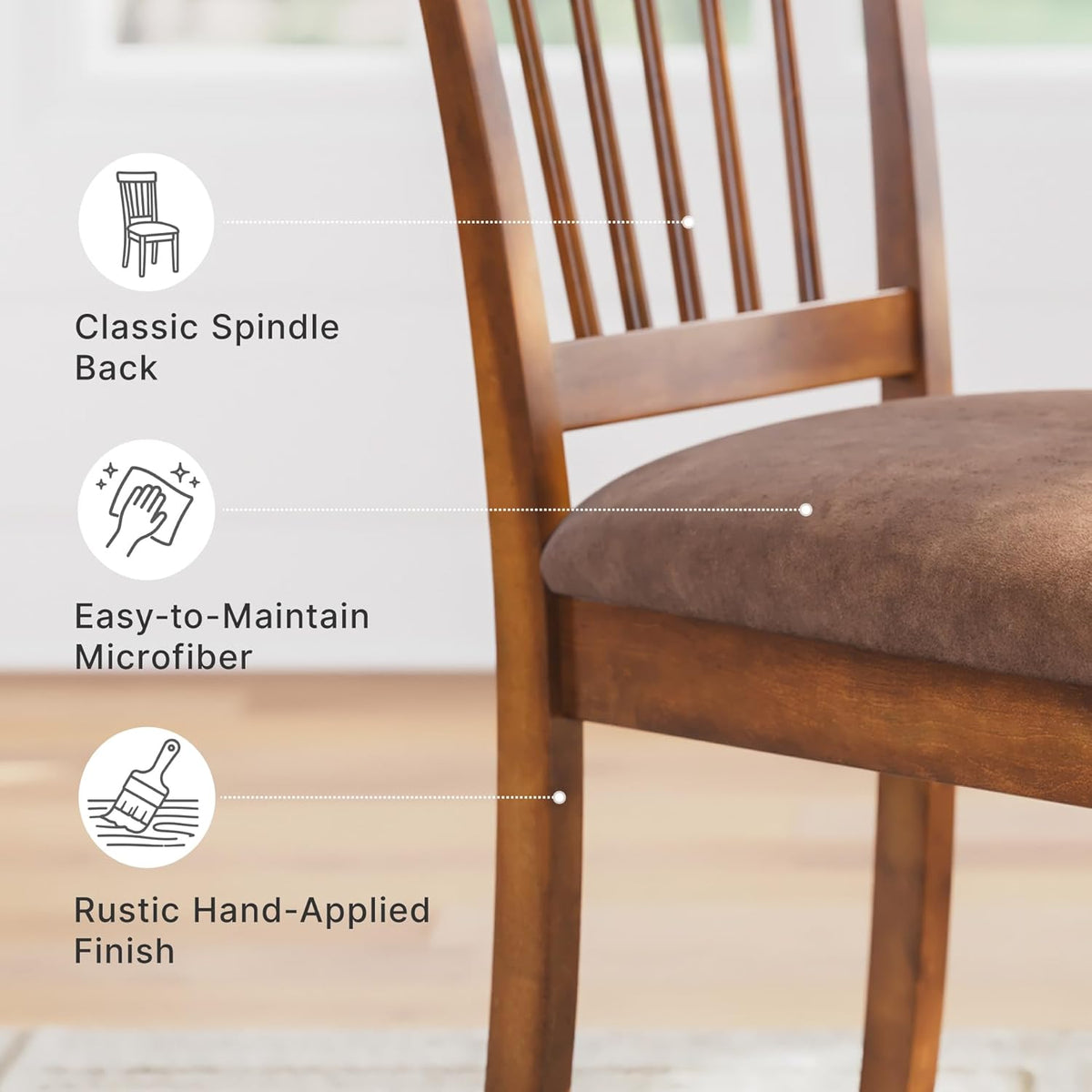 Signature Design by Ashley Berringer Wood Dining Chairs Set of 2, Brown
