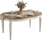 Signature Design by Ashley Extendable Round to Oval Dining Table, White