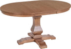 Merax Rustic Expandable Pedestal Dining Table, 39" Round to 57" with Extension Leaf, Rubberwood Base, Farmhouse Kitchen Table for 4-6, Walnut