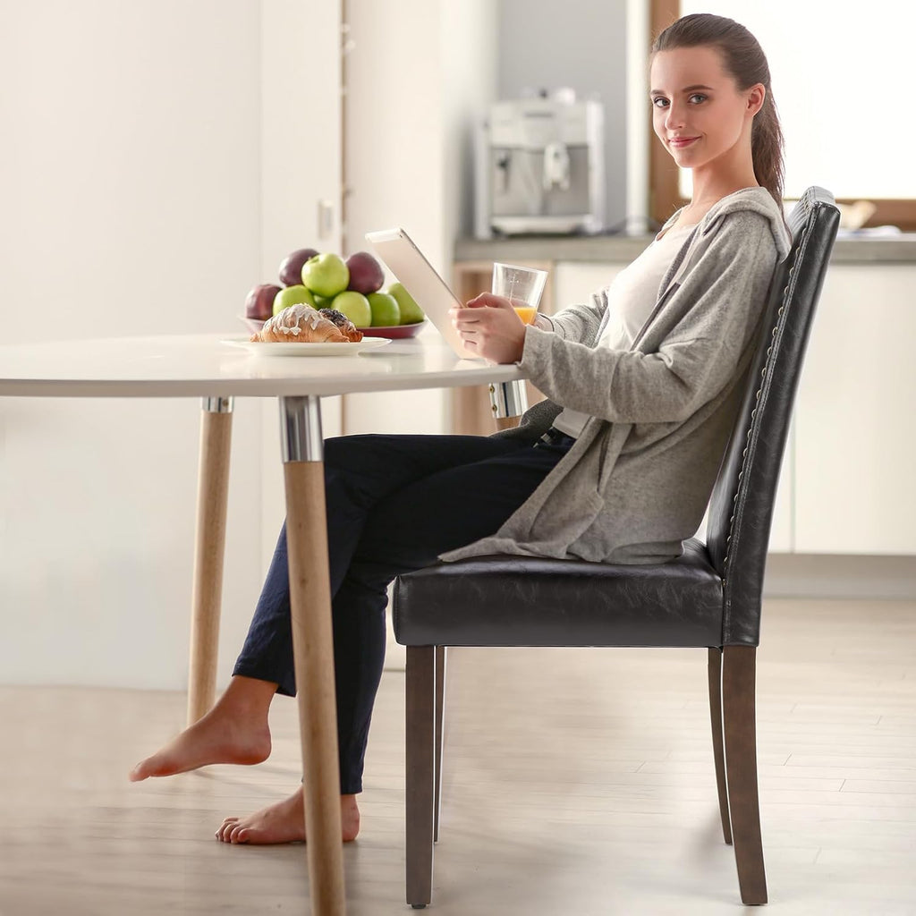DUMOS Dining Chairs Set of 6, PU Leather Kitchen Chairs for Living Room