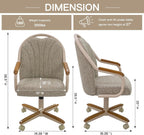 Chromcraft Bailey 4pc Swivel Kitchen Dining Chair - Light Sand-Chestnut