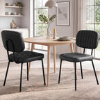 OLIXIS Dining Chairs Set of 6, Upholstered Kitchen Chairs, Black